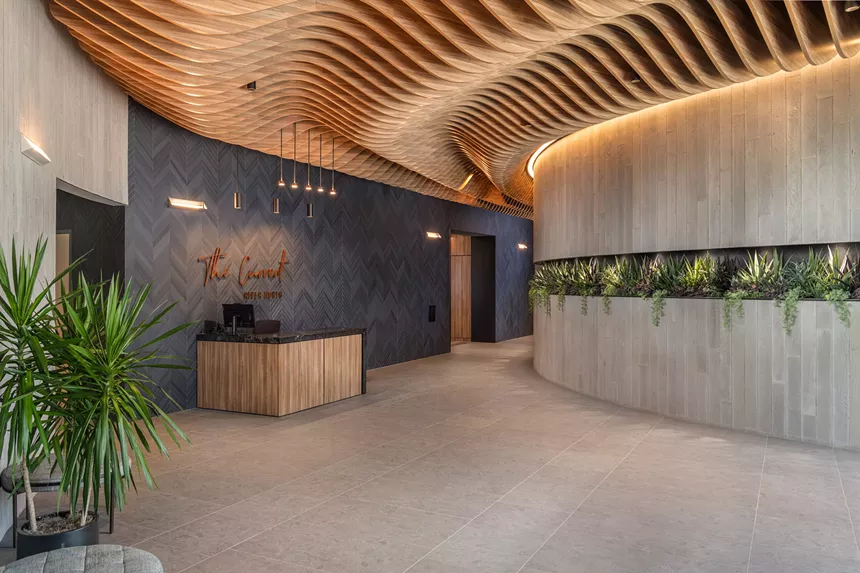 interior of a building lobby