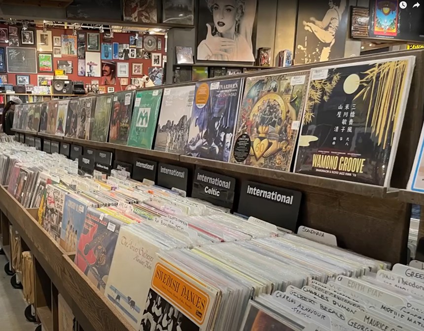 interior of a record store
