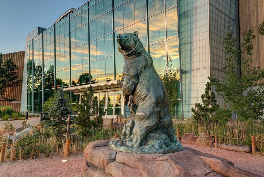 bear sculpture outside museum