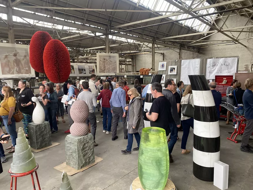 people inside art sale
