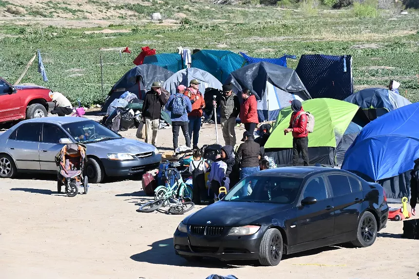 A homeless migrant sweep is taking place.