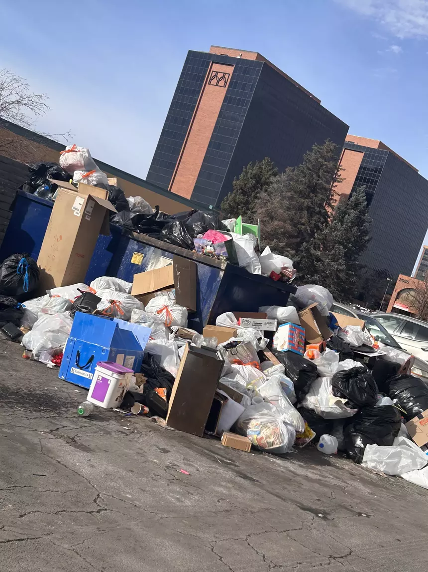 trash outside apartment building