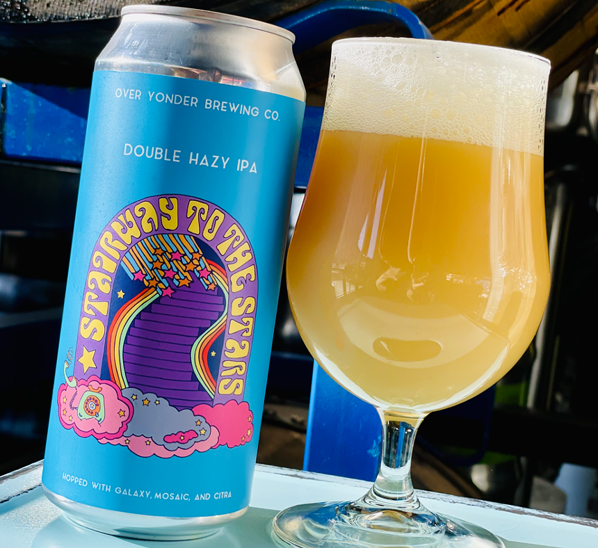 A hazy IPA with a jam-band themed can label.