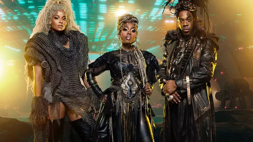 three female singers in leather