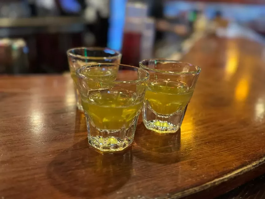 three pickle shots
