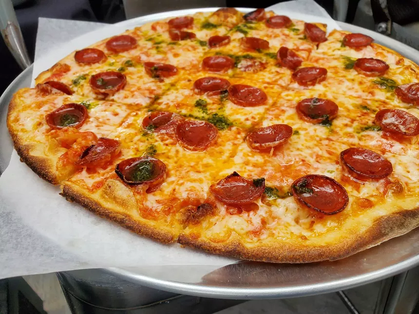 a pepperoni pizza