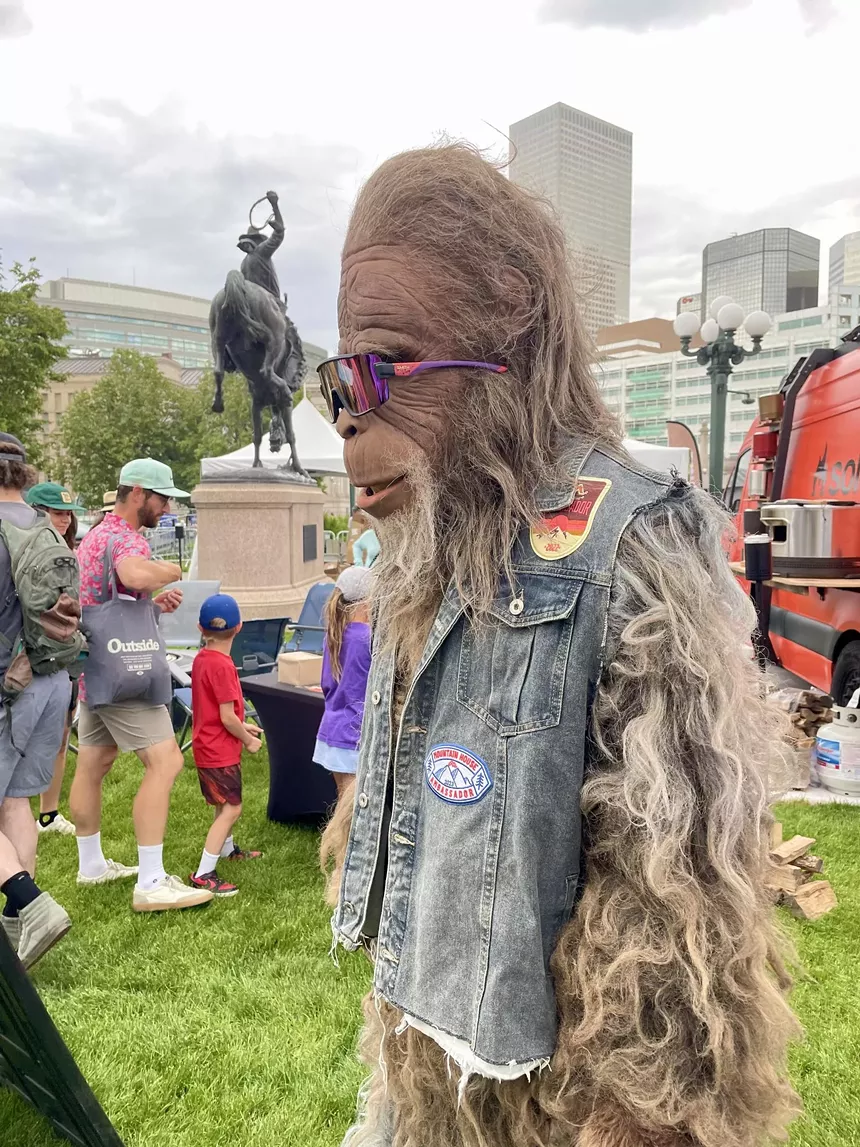 Bigfoot in denim vest