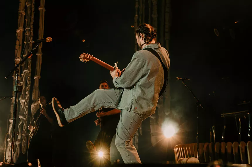 Noah Kahan performing at Fiddler's Green outside Denver