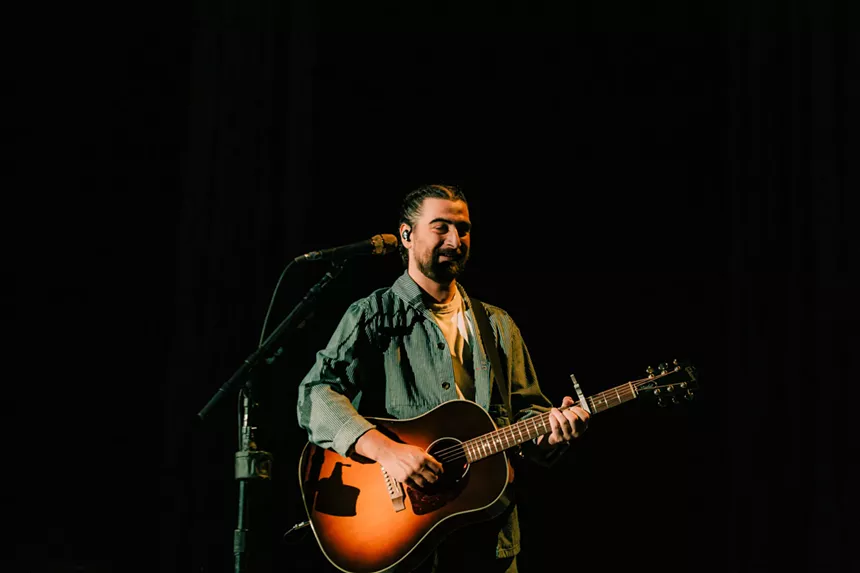 Noah Kahan performing at Fiddler's Green outside Denver
