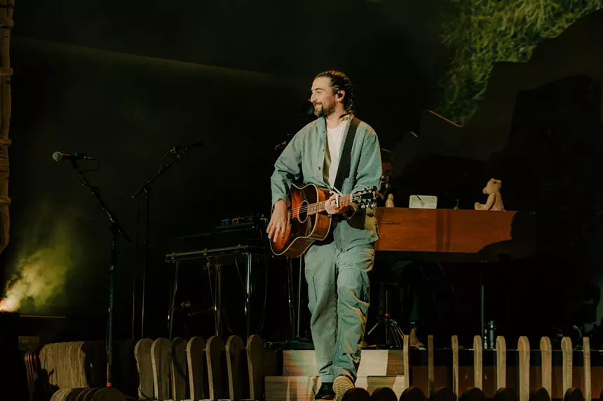 Noah Kahan performing at Fiddler's Green outside Denver