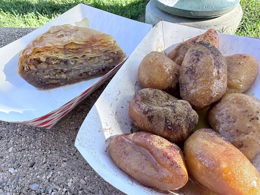 bakalava and fried balls of dough