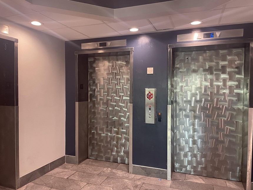 two elevators in lobby