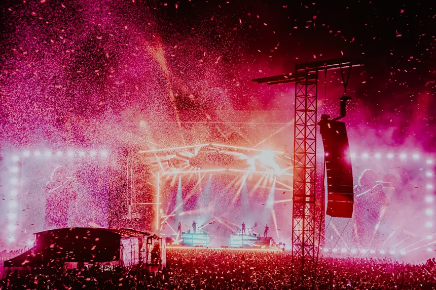 Odesza performing at Folsom Field