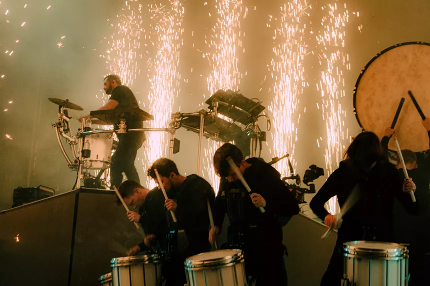 Odesza performing at Folsom Field