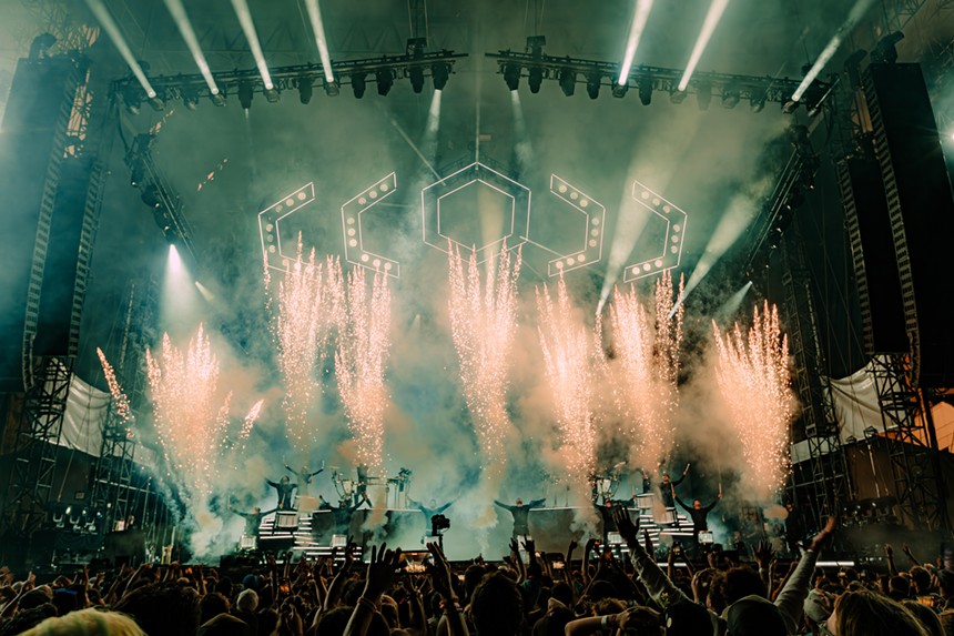 Odesza performing at Folsom Field