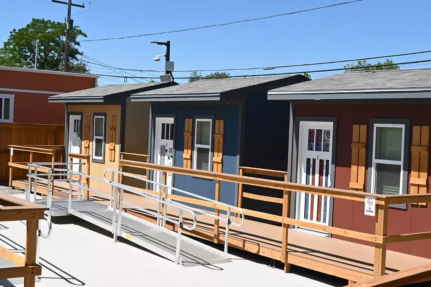 Small shed-like houses are part of the La Paz micro-community.