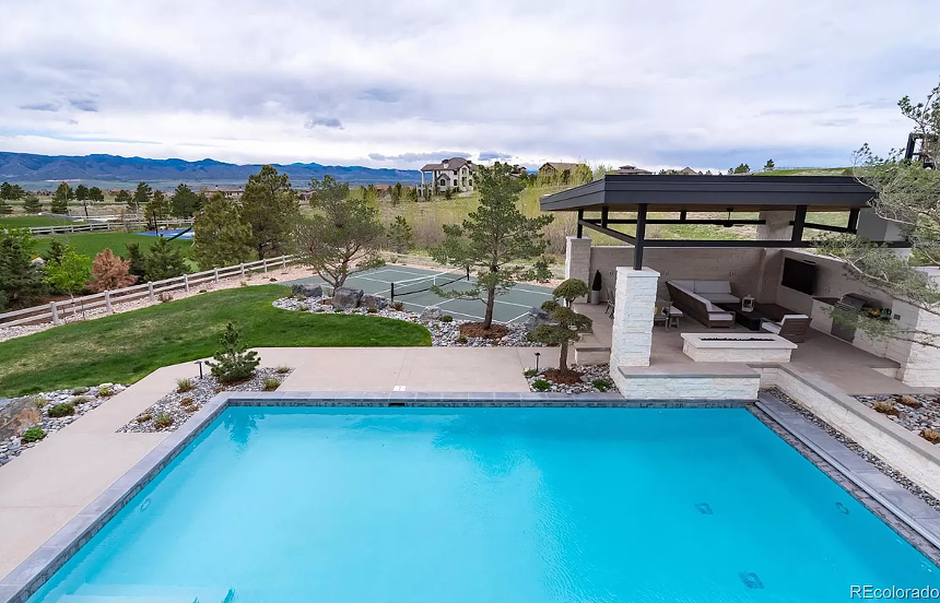 pool in backyard of Nuggets coach Mike Malone's home