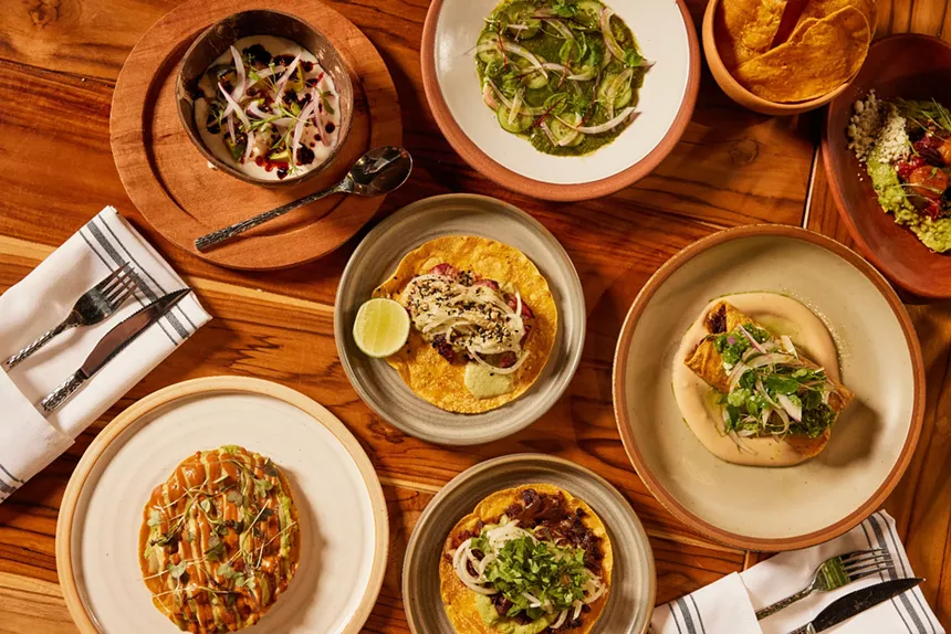 various dishes on plates