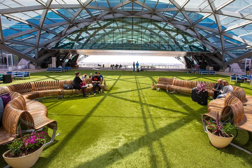 green plaza at Denver International Airport