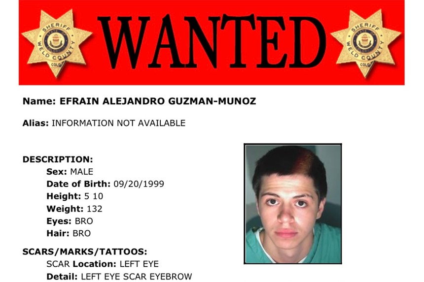 A wanted poster details a man's appearance.