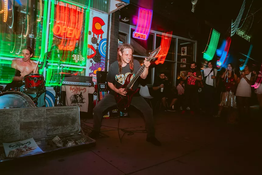 band performing at the Underground Music Showcase in Denver