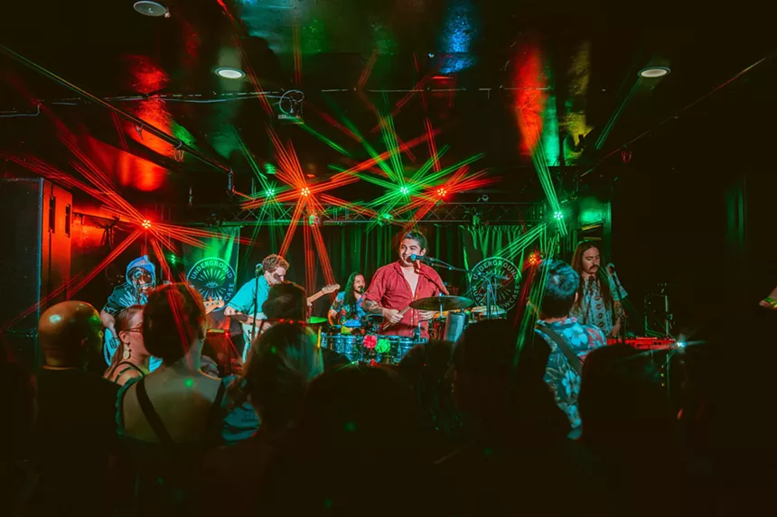 band performing at the Underground Music Showcase in Denver
