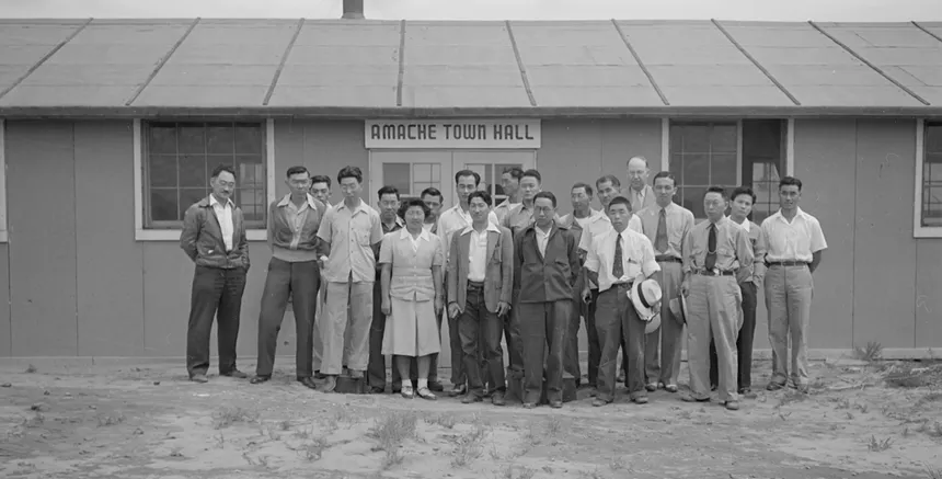 Japanese interned in a WWII camp