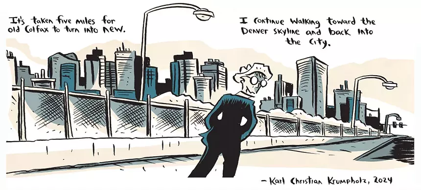 cartoon with man on street