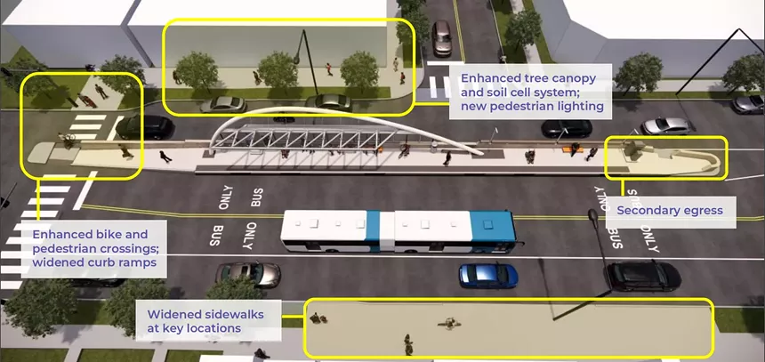 An overhead look shows how a new bus line will work.