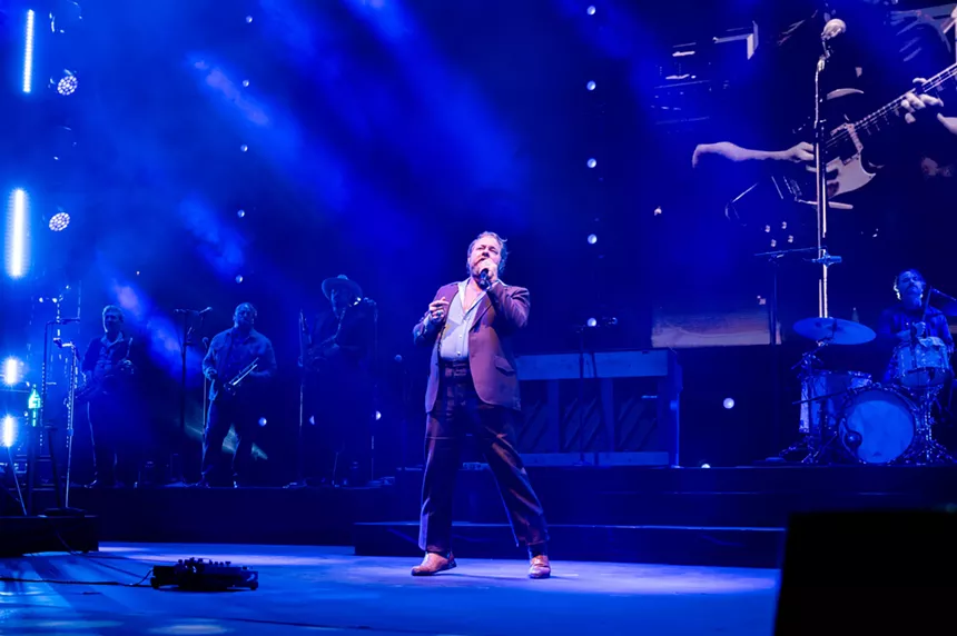 Nathaniel Rateliff performing at Red Rocks