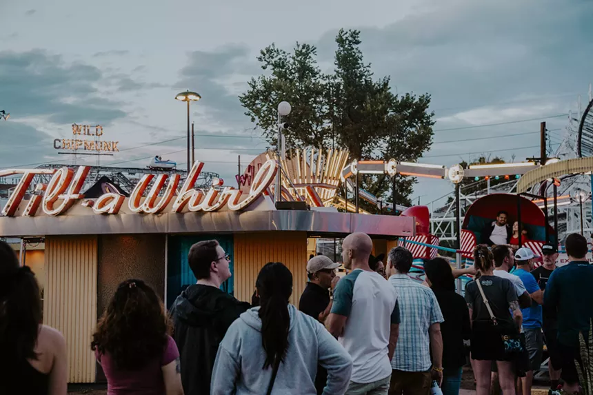 People attending Summer Scream at Lakeside Amusement Park