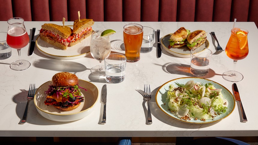 various food on plates