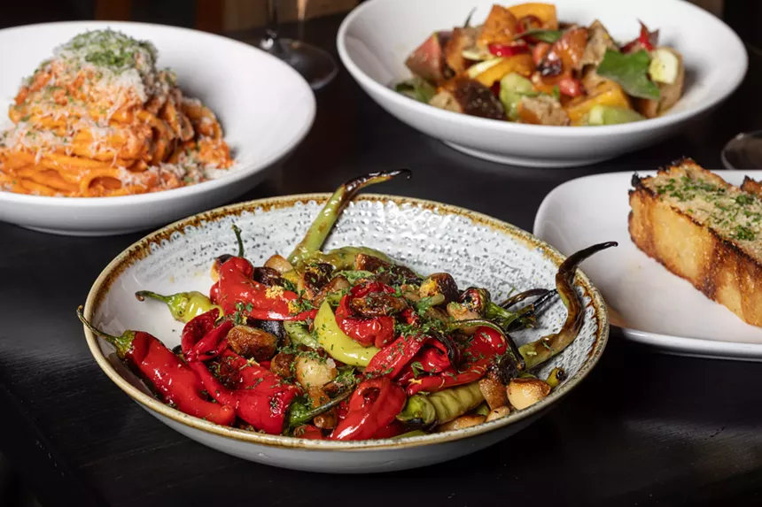charred peppers in a bowl