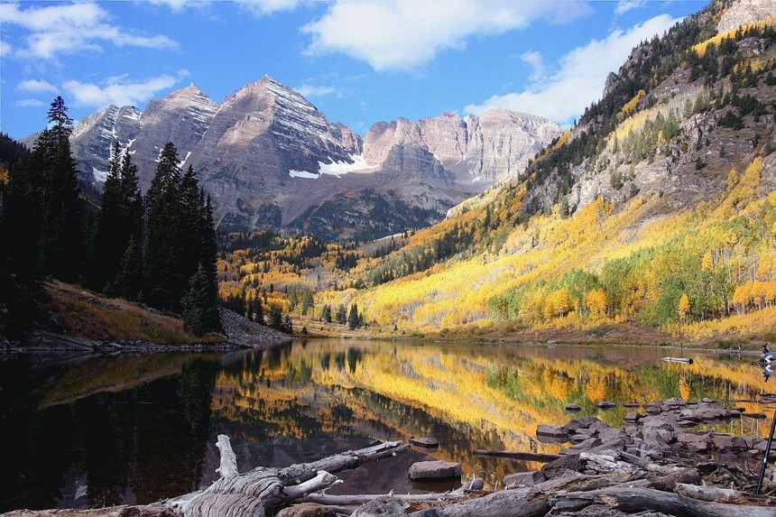 Fall foliage in the Maroon Bells.