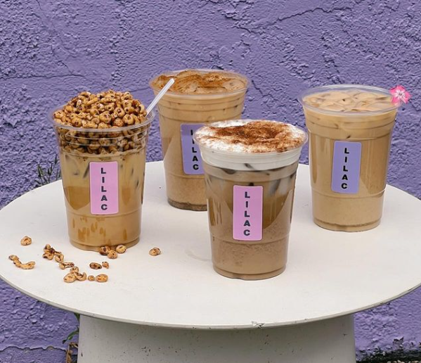 four coffee drinks