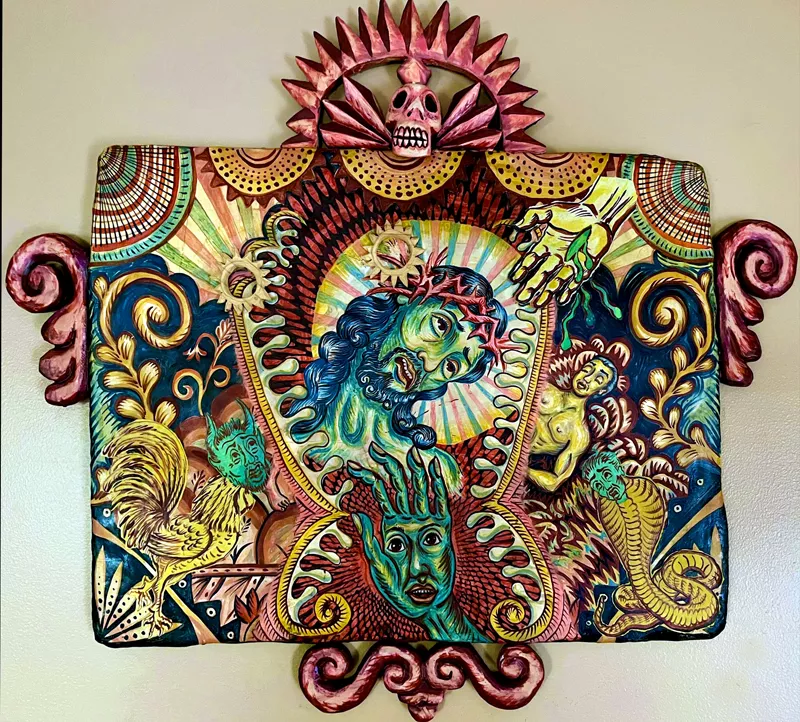 an aztec style art piece