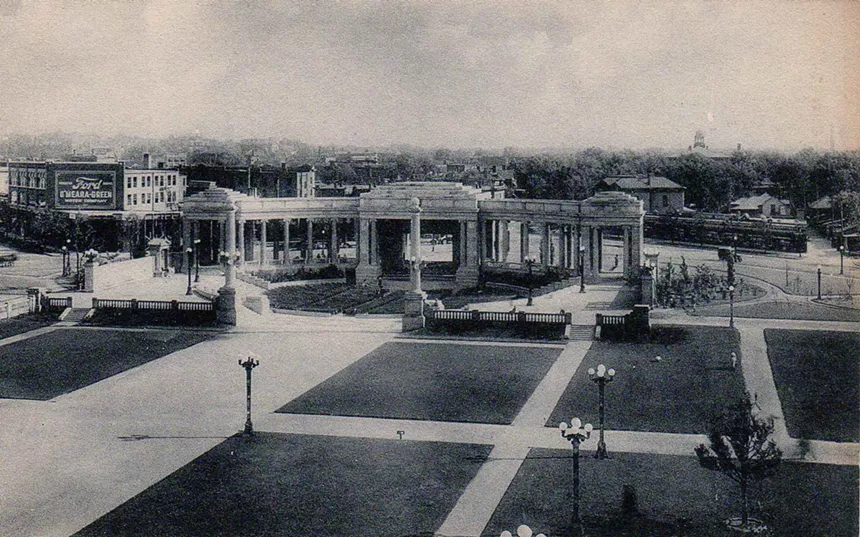 old photo of Civic Center Park in Denver