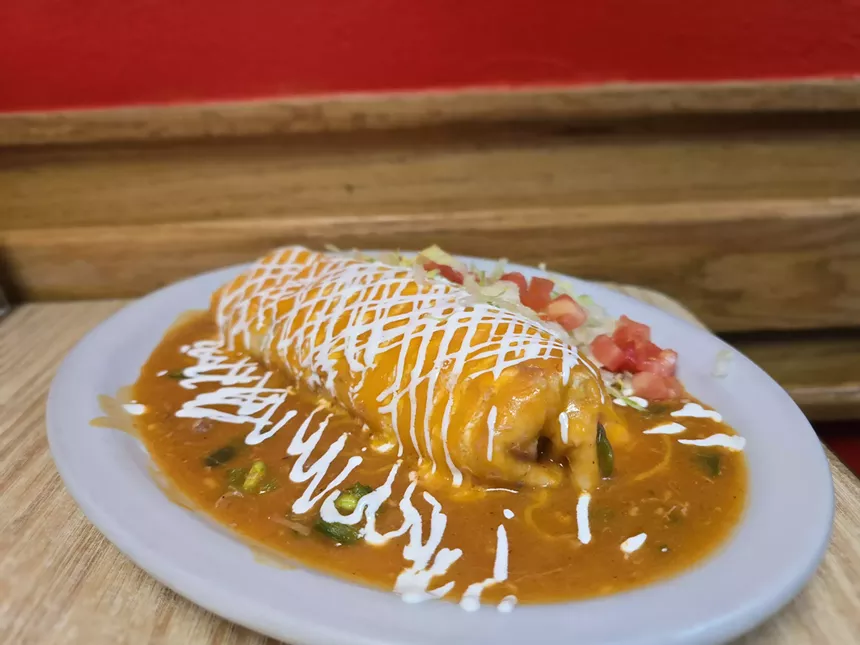 a smothered burrito