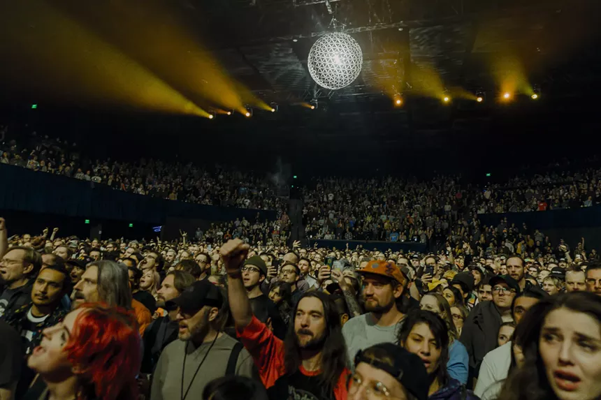 A photo of the crowd from Modest Mouse at Mission Ballroom in Denver, Colorado.