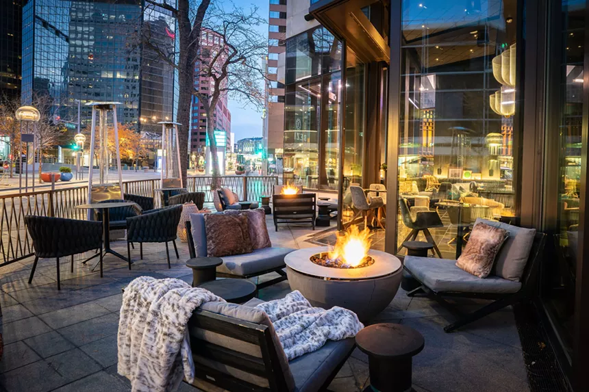 outdoor patio with fire pit