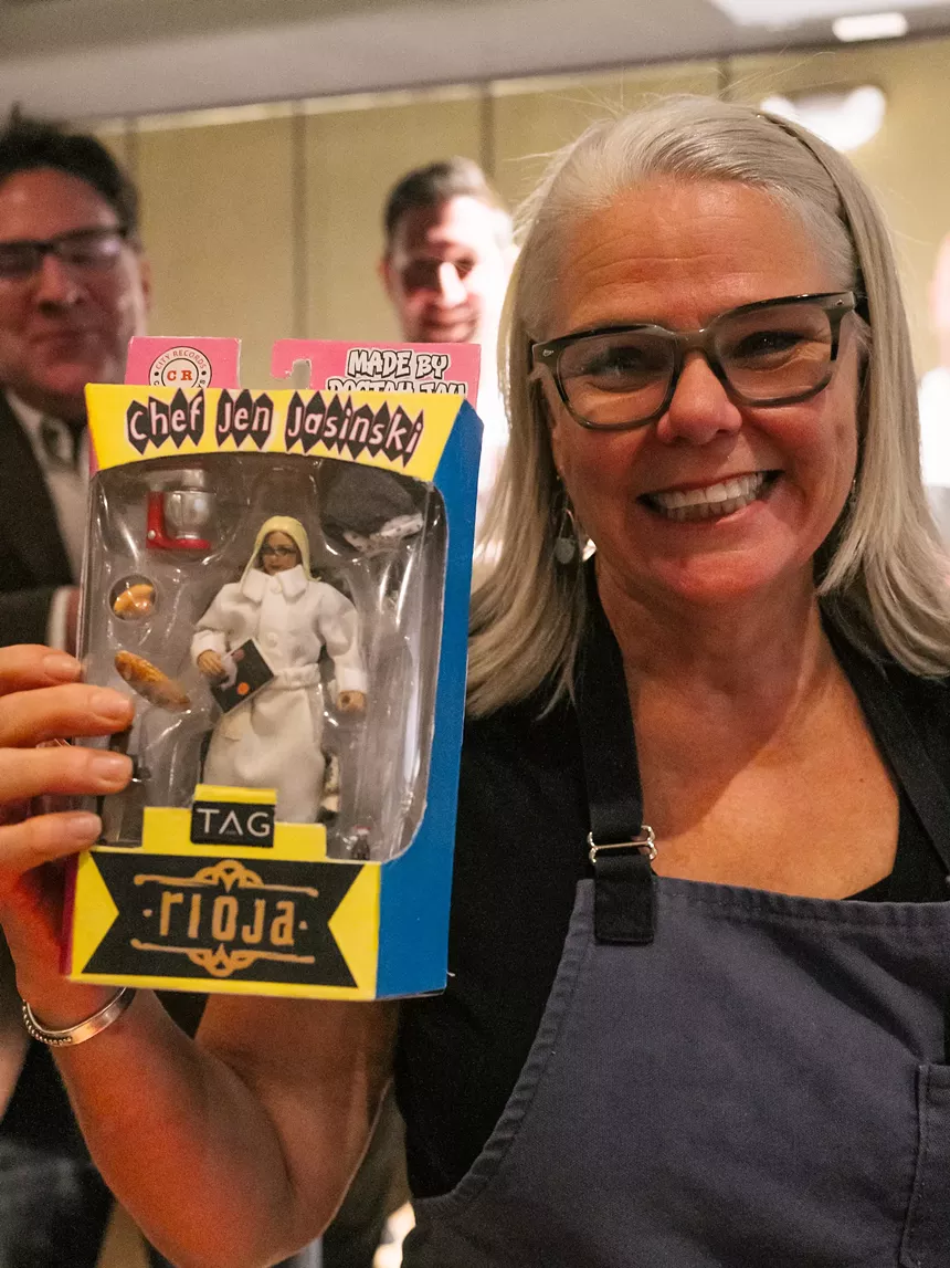 woman with chef action figure.