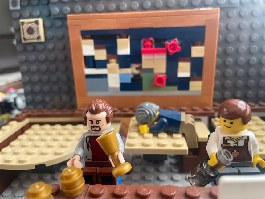 A Lego replica of Nob Hill Inn