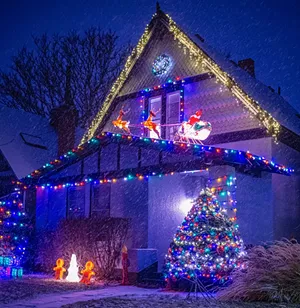 Christmas lights in a Denver neighborhood