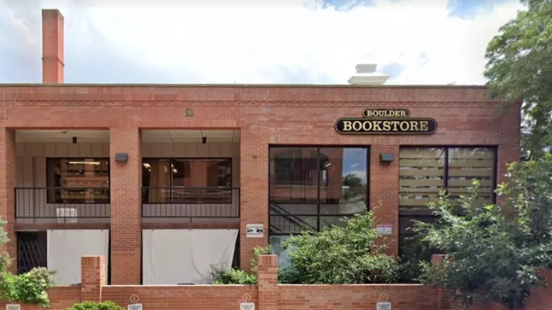The storefront of Boulder Book Store