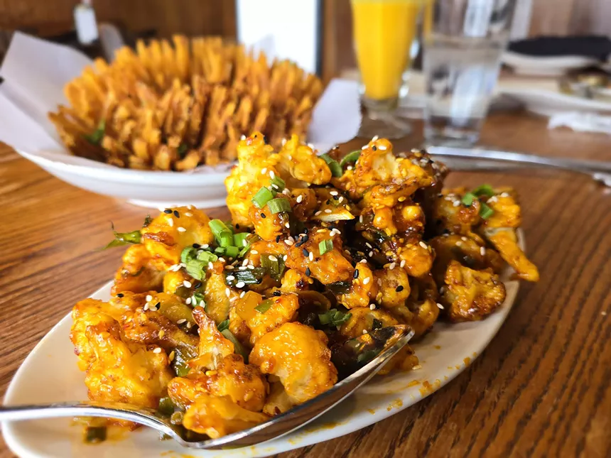 a plate of fried cauliflower