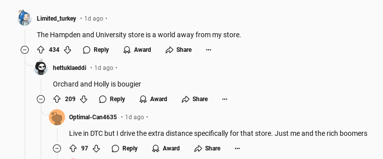 screenshot of reddit comments