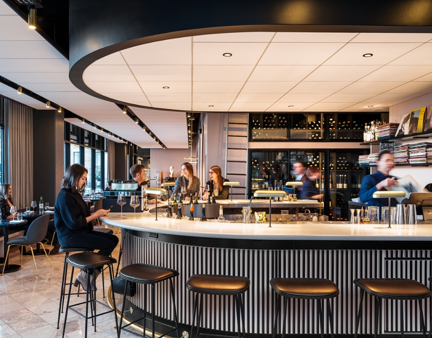 interior of an upscale bar