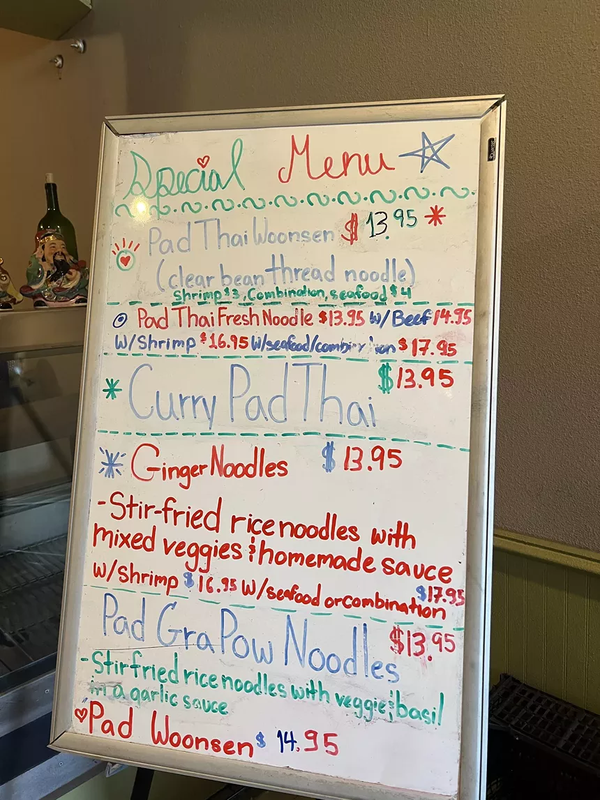 a menu board