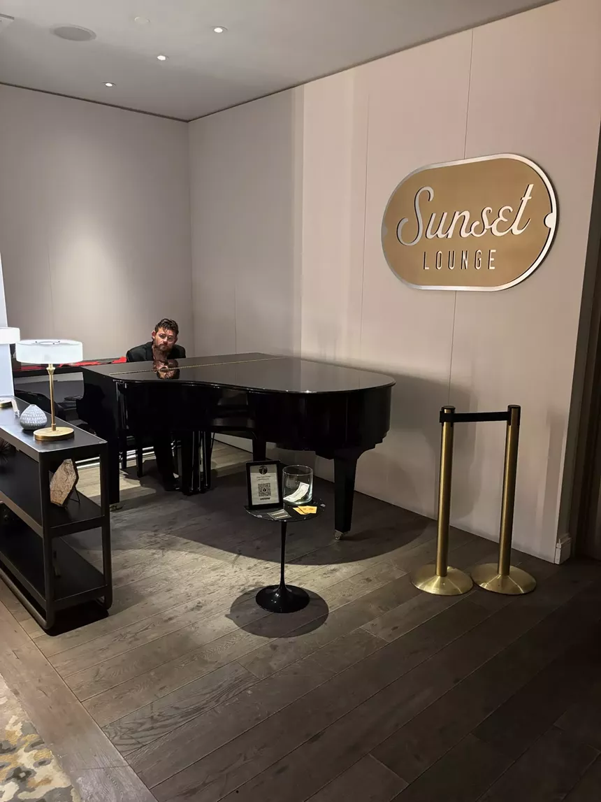 Pianist Owen Ostermueller performing at Sunset Lounge in Fort Collins.