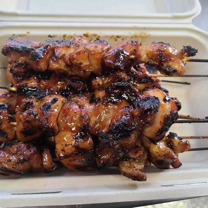 glazed chicken skewers